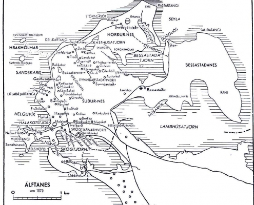 Álftanes - kort 1870