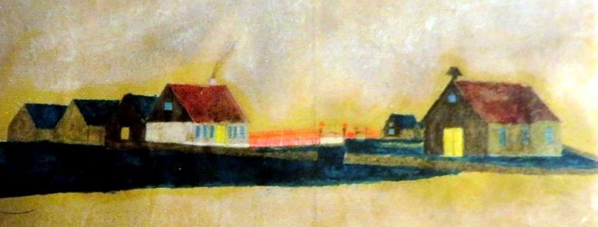 Árnakirkja á Görðum árið 1840.